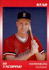 1990 Harrisburg Senators Star #22 Ed Yacopino Aliquippa Pennsylvania PA Card
