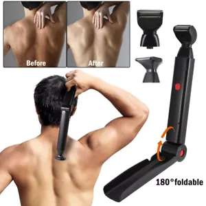 Electric Back Shaver For Men Long Handle Body Hair Removal Facial Razor Trimmer - Picture 1 of 18