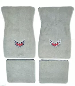 1979 10th Anniv. Firebird Trans Am Silver Carpet Floor Mats w/Logo Fits 1974-81 - Picture 1 of 2