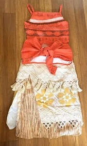 Disney Store Moana 2pc Dress Up Halloween Costume Kids Size 9/10 - Picture 1 of 11
