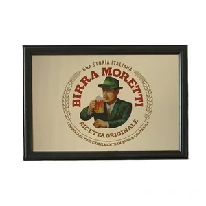 Birra Moretti Piccolo Specchio Corniciato in Legno 33x23cm | Specchio Pub