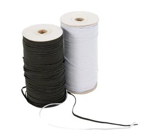 Face Mask Elastic 3mm Flat Black or White Sent from Melbourne Aussie Seller - Picture 1 of 4