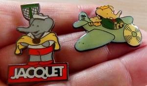 SET 2 PINS BD ELEFANT BABAR FLUGZEUG JACQUET - Bild 1 von 4