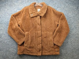 Billabong COZY DAYS Jacket Womens Small Brown Snap Close Soft Fleece Sherpa - Picture 1 of 17
