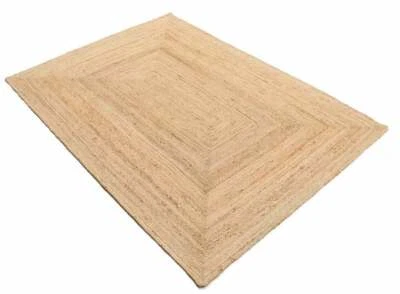 Rug Jute Square Natural 100% Jute Style Rug Braided Modern Look Carpet - image 1 of 4