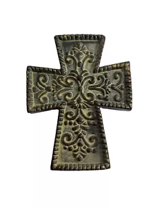 Giftcraft Poly Resin Mini Cross Wall Plaque 5" Ornate Religious Christian Garden - Picture 1 of 6