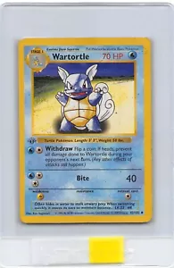 WARTORTLE 42/102 - 1st Edition GRAY - SHADOWLESS Base Set - POKEMON CARD - MP/HP - Picture 1 of 2