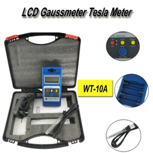 Gaussmeter Tesla Meter w/Ns Magnetic Field Fluxmeter Surface Instrument Portable - Picture 1 of 12
