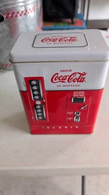 Coca Cola Metal Tin of a Coke Machine by Golden Harvest 1997 Collectible - Image 1 of 4