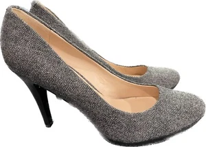 Nine West Shoes Platform Heels  "Wise up" Black/White Herringbone Fabric 9.5 M - Picture 1 of 3