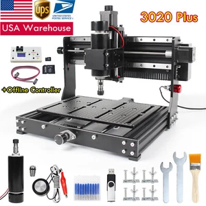 【EE. UU.】3020 Plus 500W GRBL CNC fresadora enrutadora + controlador fuera de línea - Imagen 1 de 8