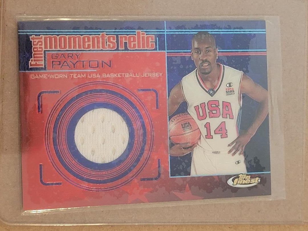 2000-01 Topps Finest Finest Moments Relics Gary Payton #FMR8 HOF