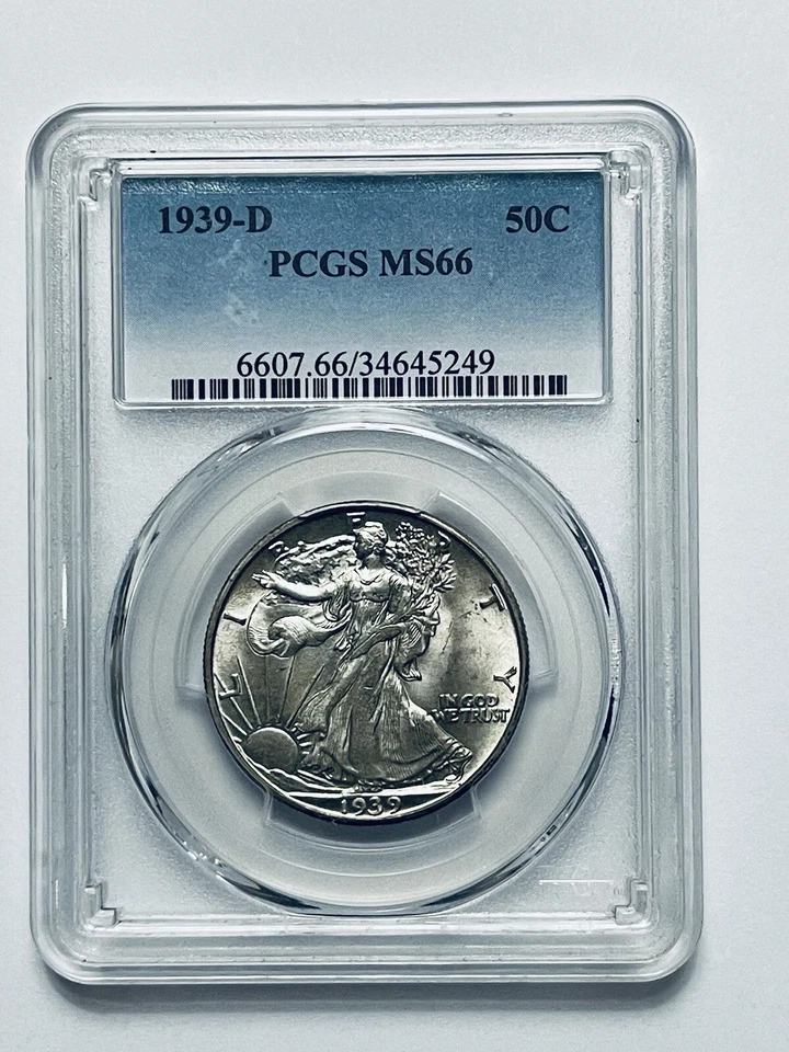 1939-D Walking Liberty Silver Half Dollar PCGS MS66 - Image 1 of 4