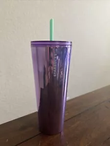 BRAND NEW Starbucks Summer 2022 Fame Purple Grape Venti 24oz Tumbler Wisteria - Picture 1 of 2