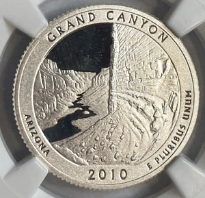 2010 S - Grand Canyon National Park Silver Quarter - NGC PF 70 Ultra Cameo - Picture 1 of 4