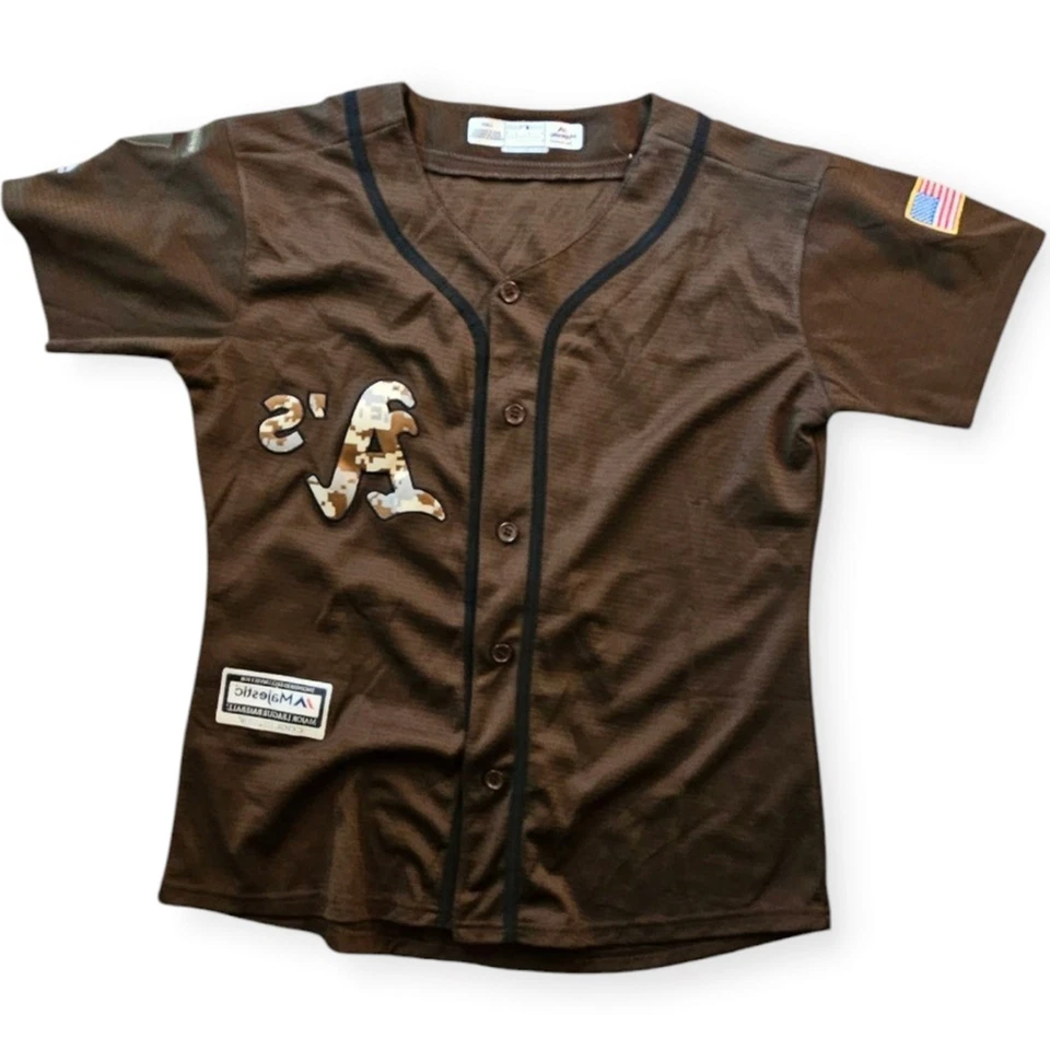 Oakland A's MLB 棒球 Majestic 男孩球衣 Coco Crisp 青年尺寸 L — 第 1/4 张图片