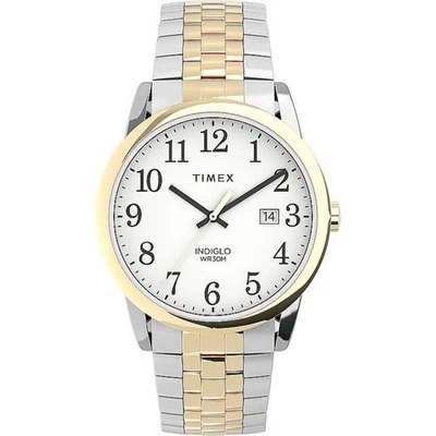 Timex Reloj Hombre Fácil Lectura Cuarzo Esfera Blanca Dos Tonos Pulsera TW2V40100 Foto 1 de 4