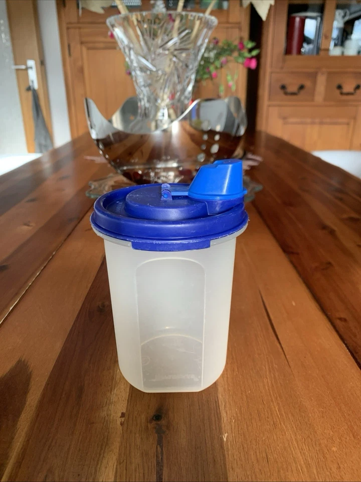 Tupperware Eidgenosse Kanne ,Ölprinz Ausgießer 440ml. , Blau/ Klar ,Ø9cm.x14cm.H - Bild 1 von 4