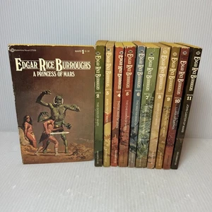 VTG Edgar Rice Burroughs John Carter Martian Series 1-11, Complete Ballantine PB - Picture 1 of 24