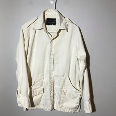 Norm Thompson mens L ivory cream field shirt jacket long sleeve button up layer - Image 1 of 4