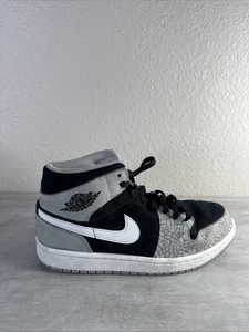 Nike Air Jordan 1 Mid Schuhe Herren Größe 7,5 Elefantenmuster schwarz grau DM1200-016 - Bild 1 von 7