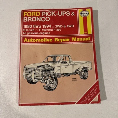 Ford Pick-ups & Bronco Haynes 880 1980-1991 manual de reparación automotriz 880 Foto 1 de 4