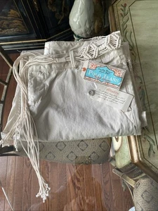 NWT Polo Ralph Lauren VTG Ladies Sz 10 Tan Mid Rise Zip With Or.Boho Belt Pants - Picture 1 of 24