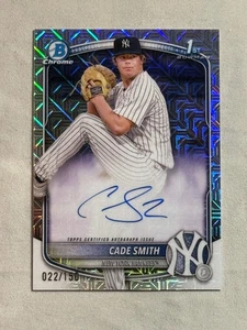 2025 Bowman Chrome HTA Choice Cade Smith Rookie Auto 1st RC /150 #CPA-CS Yankees - Picture 1 of 2
