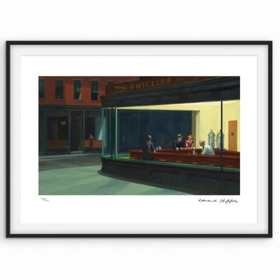 Edward Hopper signiert - Nighthawks - Limited Edition - Zertifikat.  - Bild 1 von 4