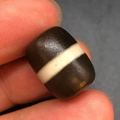 Ágata aceitosa antigua tibetana Energy Dzi *1 línea* abalorio C7 Foto 1 de 4