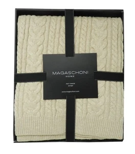 Magaschoni Home Knit Oatmeal Heather Throw 50" X 60" - Picture 1 of 2