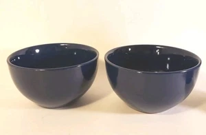 Kobaltblau Müslischalen Porzellan dick schwer Salat Dessert oder Suppe 2er Set - Bild 1 von 8