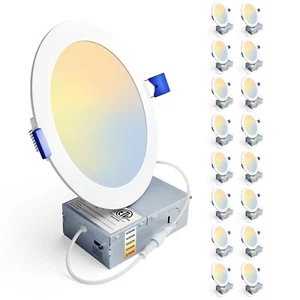 Ensenior 16 Pack 6 Inch LED Recessed Ceiling Light, Dimmable, 2700K-5000K 5CC... - Picture 1 of 8