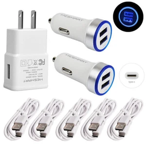 Wall Plug & Car Charger USB-C Cable Cord for Samsung Galaxy S23 S24+ FE/Ultra 5G - Picture 1 of 36