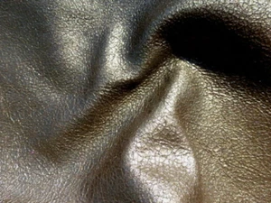 Lambskin leather hide Metallic Pewter Antiqued Crackle Texture Double Sided - Picture 1 of 5