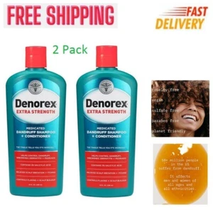Denorex Extra Strength Anti Dandruff Shampoo&Conditioner Treatment, 10 oz 2 pack - Picture 1 of 3