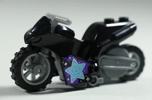 LEGO® Used Flywheel Stunt Bike Black Star Print Fairing City Stuntz Motorcycle - Picture 1 of 18