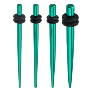 PAIR-Tapers Titanium IP Green 02mm/12 Gauge - Picture 1 of 5