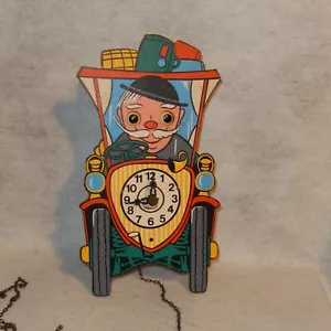 Orologio da parete animato 10,5" vintage tedesco UOMO in auto occhi rotanti novità - Foto 1 di 8