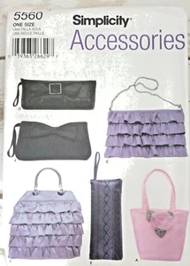 Bolso sin asas de noche con patrón de costura Simplicity 5560 sin cortar - Imagen 1 de 3