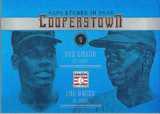 2015 Cooperstown Etched in Cooperstown Gem Sapphire #26 Lou Brock Bob Gibson /10