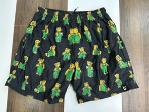 Lost Files Mens Large Black All Over Mesh Teddy Bear Shorts - Picture 1 of 9