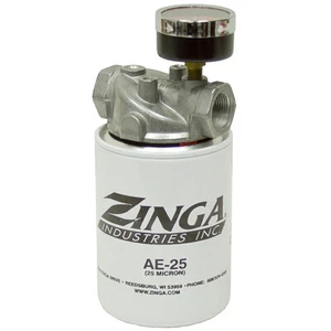 Filtro de succión 3/4" NPT 9 GPM con calibre Zinga FA1112-25 9-077-A - Imagen 1 de 1