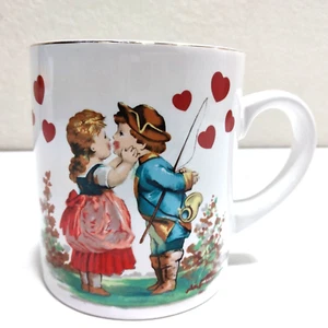 Valentine Hearts Kissing Patmar Coffee Mug Cup 1986 - Imagen 1 de 4