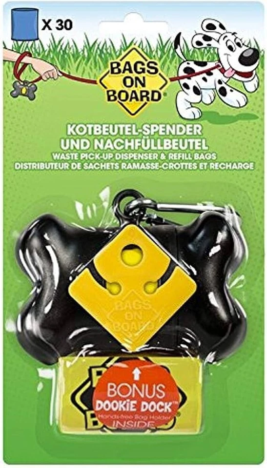 Dispensador de bolsas a bordo Bramton para perros negro hueso 2x15 Foto 1 de 1