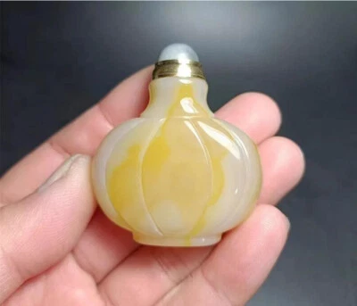 CHB12 Chinese unmatched Natural materials agate handwork practical Snuff bottle - Image 1 of 4