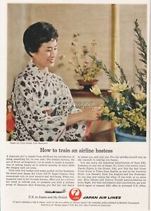 1960 Japan Air Lines How to Train JAL Hostess Stewardess Yoko Mayuzumi Fotoanzeige