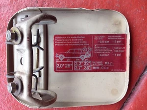 Mercedes Benz W123 Wagon: Fuel Gas Door Flap in Beige (1235841639) - Picture 1 of 3