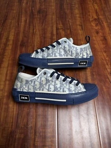 Dior B23 Low Oblique Navy Blue Monogram Men Sneakers - Size 42D 9US - SHIPS ASAP - Picture 1 of 8