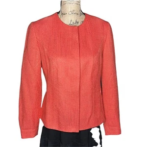 Coldwater Creek Sz 4-6 Woven Jacket Casual Lined Zip Pockets Career Boxy Capsule - Picture 1 of 11